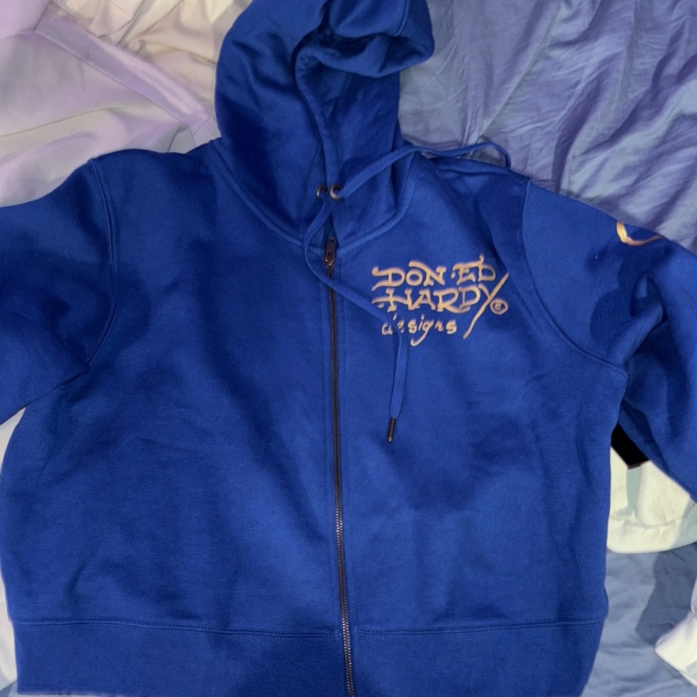 Ed Hardy Royal Blue Zip-Up Hoodie